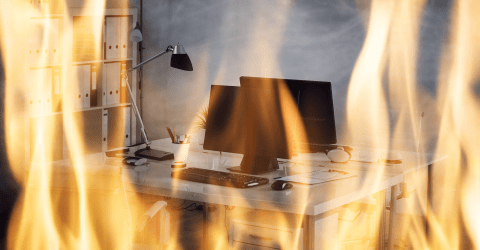 Brand in een kantoor